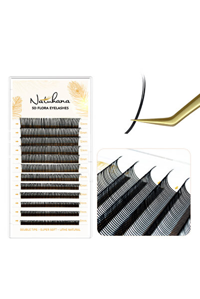 Choice15 رموش ناتوهانا فلورا خماسية الأبعاد (8-14 مم، 0.07 مم) - رموش فردية ك...