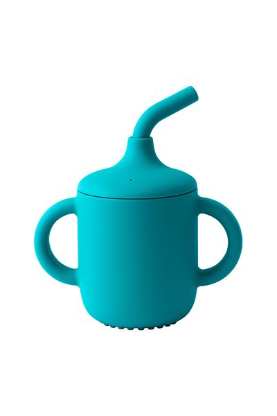 Choice A14 Color Kids1Pcs Baby Learning Drinking Cup Portable Straw Detailed Comfortable Grip Silicone Doub