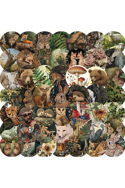 Choice 50PCS 50PCS Retro Animals Stickers Vintage For Gift DIY Kids Notebook Luggage Motorcycle Laptop Refr