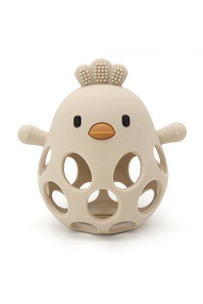 Choice 29-Beige 1PC Baby Silicone Teether Toys Cartoon Chick Shape Baby Toys Hollow Out Baby Care Equipment