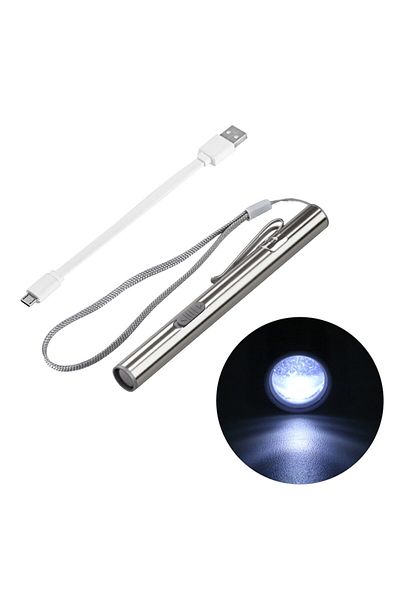 Choice white light Mini Portable Medical Handy LED Pen Light Flashlight USB Rechargeable Dentist Nurse Torc