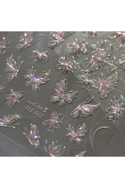 Choice 1 قطعة MS562 1 قطعة 5D ملصقات أظافر يابانية لامعة على شكل فراشة ثلاثية...