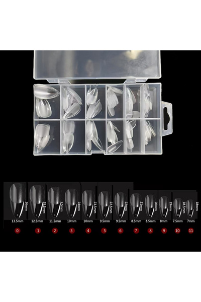 Choice 120 قطعة من أظافر اللوز 120 قطعة أظافر صناعية شبه مصقولة شفافة أطراف أ...