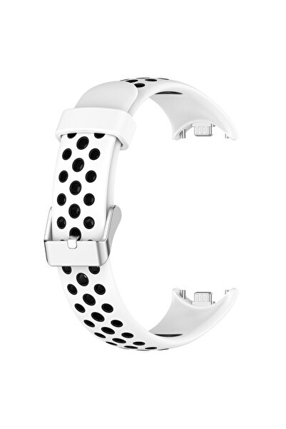 Choice حزام ساعة سيليكون أبيض أسود مقاس 14 مم لساعة Band 9 8، حزام بديل ذكي ق...