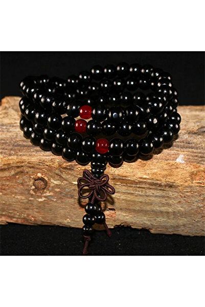 choice2 سوار من خشب الصندل الطبيعي الأسود للرجال، سوار من خرز بوذا للتأمل للنساء، سوار صلاة رقم 108