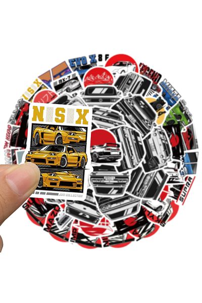 Choice 50 PCS 50PCS Cool JDM Retrofit Racing Car Stickers Stickers Decals for Water Bottle Laptop Skateboar