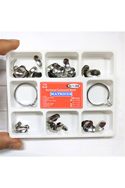 Choice صندوق واحد يحتوي على 100 قطعة من مصفوفة الأسنان المقطعية ذات النظام المحيطي، حلقات فصل مشبكية معدنية من الراتينج لطب الأسنان