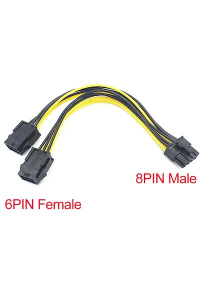 Choice 0.2m 8pin To Daul 6pin 8pin Male To Dual 6 Pin Female Cable Adapter 20cm Cpu 8 Pin To Graphics Video
