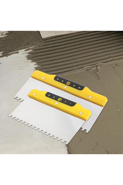 Choice 200mm 1Pc Finishing Trowel Wall Grout Spreading Tools Steel Trowel Putty Notched Spatula Concrete Dr
