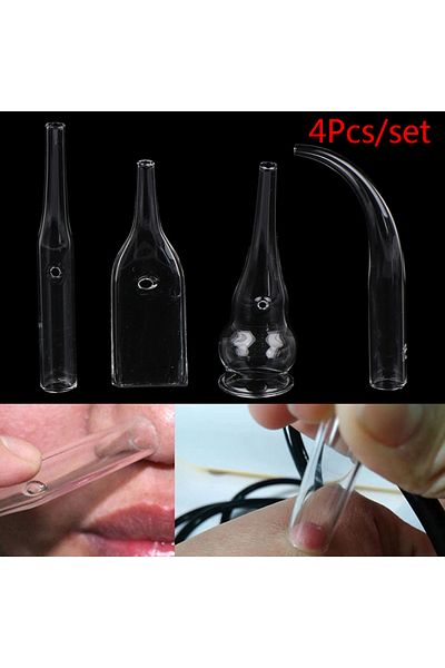 Choice 4Pcs/Set Blackhead Removal Glass Pipes Face Pore Cleanser Vacuum Extractor Tube