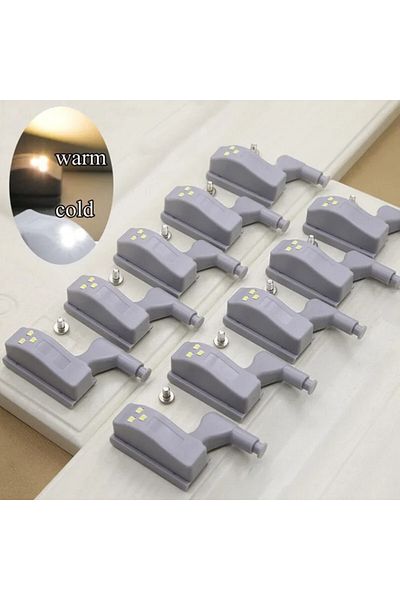 Choice Cold White 10Pcs Universal Inner Hinge LED Cabinet Lamp 0.3W Home Wardrobe Cupboard Door 3 LEDs Nigh