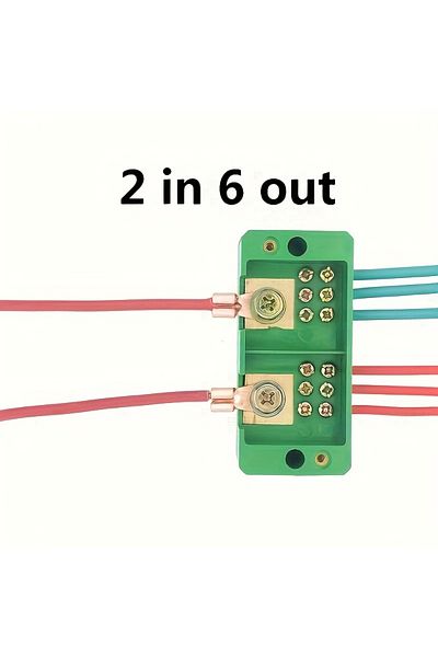 Choice 2in-6 out 1 Piece Fj6 Single-Phase Wire Junction Box - 2inch, 6/8/12 Export, Brass Terminal Block, S
