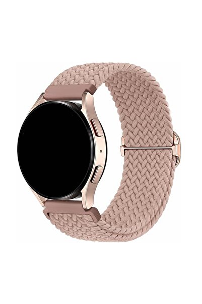 Choice سوار وردي لحمي مقاس 18 مم، متوفر بأحجام 18/20/22 مم، مزود بحلقة مضفرة ...