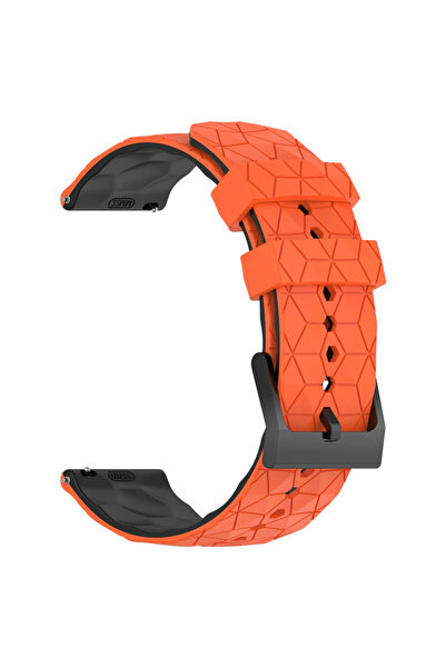 Choice حزام ساعة سيليكون برتقالي وأسود 20 ملم لساعة WATCH GT 4 Pro 46mm وGT 3...