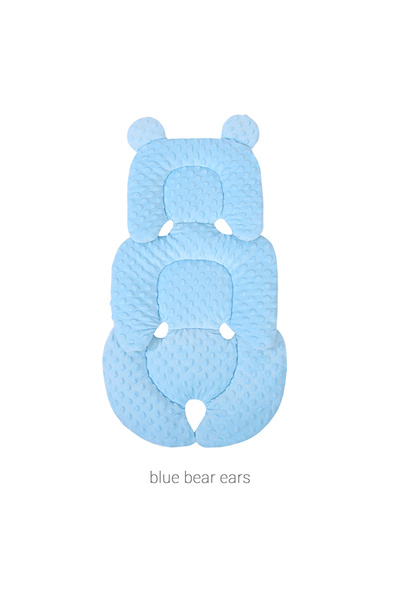 Choice1 وسادة عربة أطفال من فور سيز بتصميم آذان دب زرقاء، وسادة مقعد السيارة ...