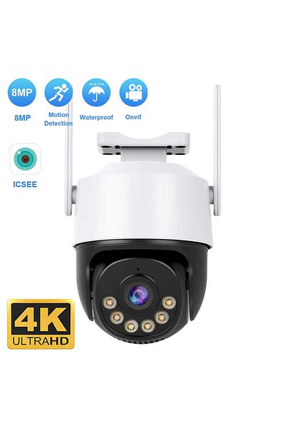 Choice كاميرا IP بدقة 8 ميجابكسل 4K ومقببة سرعة 5 ميجابكسل وكاميرا Ptz ذاتية التتبع للمنزل الذكي في الهواء الطلق بمقبس من الاتحاد الأوروبي بدون بطاقة SD