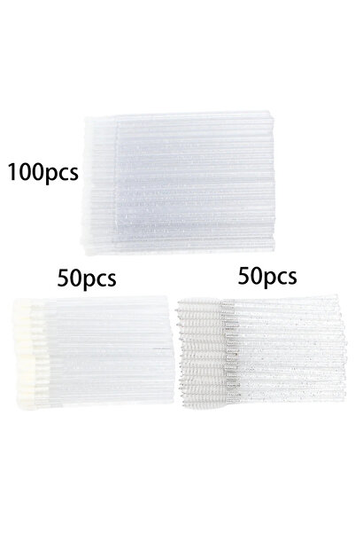 Choice3 مجموعة فرش مكياج من النايلون الأبيض، مكونة من 200 قطعة، وعصي ماسكارا، وفرش شفاه، وفرشاة دقيقة، ومسحة لتطبيق المكياج.