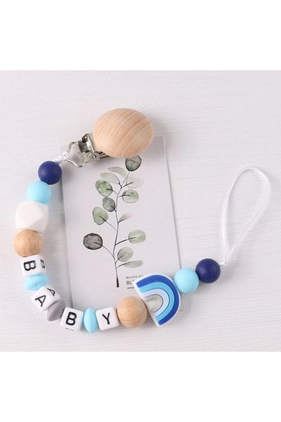 choice2 MXLB-blue Baby products Beech clip silicone pacifier chain
