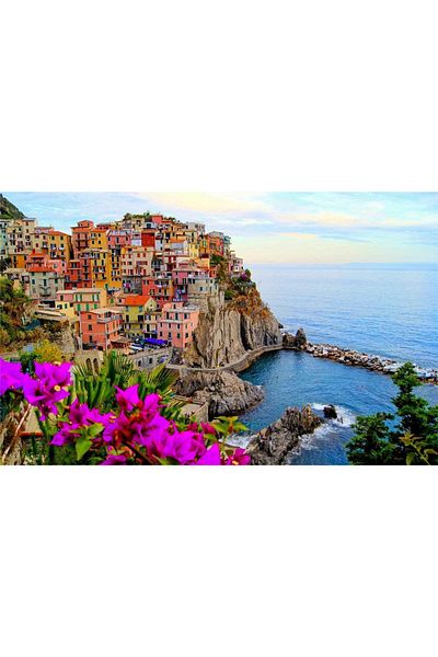 MaxRenard Cinque Terre 500 Pieces Jigsaw Puzzle for Adults Painting Cinque Terre Paper Puzzles Home Decor Wall