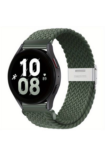 Choice 22mm Dark olive green 22mm 20mm Nylon Strap For Samsung Galaxy Watch 6 5 4/Gear S3 Magnetic Buckle M