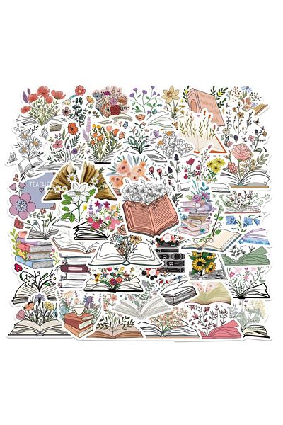 Choice Flower 50pcs 50pcs Cartoon Flower in Book Sticker Aesthetic Phone Bike Wall Scrapbook Motorcycle Wa