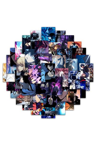 Choice 60PCS 60pcs Solo Leveling Anime Stickers Cool Sung Jin Woo Posters Sticker Laptop Skateboard Suitcas