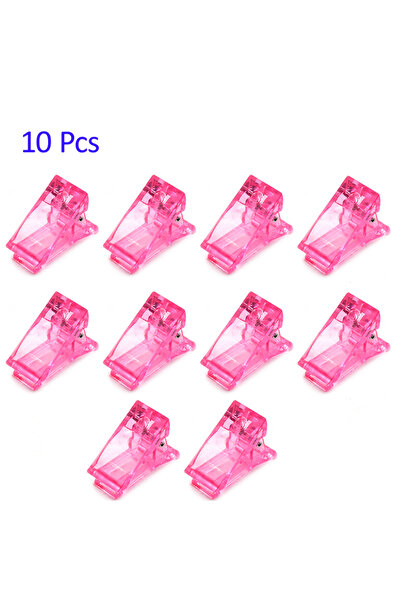 Choice 10 قطع من مشابك الأظافر الأكريليكية الوردية الشفافة المصنوعة من الجل ل...
