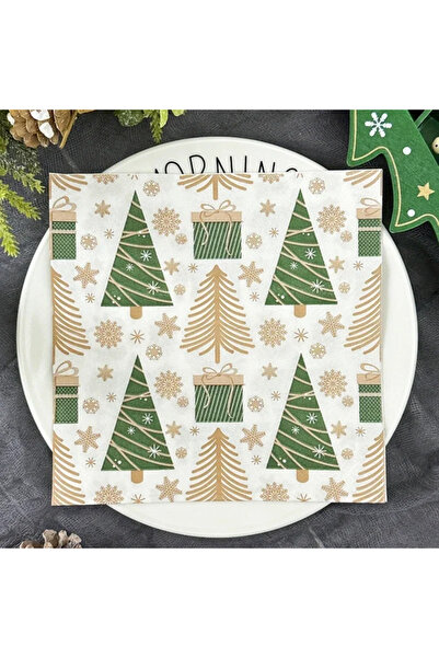 Choice 20 قطعة من مناديل ورقية مطبوعة لحفلات الكريسماس، شجرة عيد الميلاد، ديك...