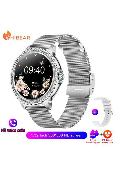 ChiBear Silver Net AMOLED Screen Smart Watch Heart Rate Blood Oxygen Fashion Ladies Bracelet 2023 Bluetooth