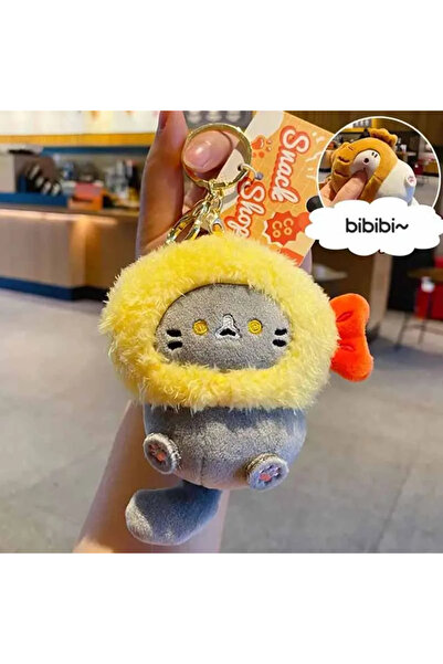 Choice 03 سلسلة مفاتيح لطيفة من القطيفة على شكل رأس سنابر على شكل قطة كاكاو ع...