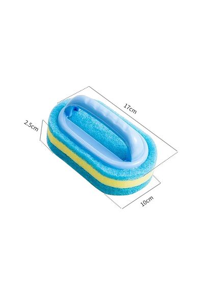 Choice Blue Kitchen Bathroom Toilet Cleaning magic sponge Glass Wall Cleaning Bath Brush Handle Sponge Cer