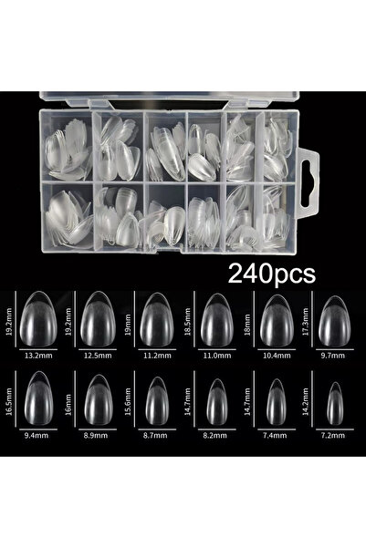 Choice 240 لوز 240 قطعة/صندوق أظافر نصف غير لامعة XXS أطراف أظافر لوزية تغطية...