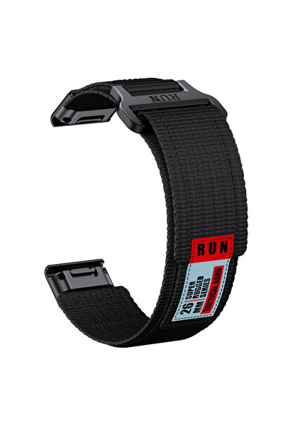 Choice حزام Runcool أسود 22 مم بعرض 26 مم لـ Fenix 7 7X Pro 6 6X 5 5X Plus Qu...