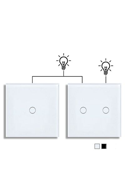 Choice Type 3-white Two Way 1gang 2gang Wall Touch Dual Switch EU Standard Light Switch With Tempered Glass