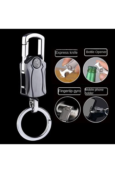 Choice Brown High Quality Simplicity Waist Hanging Creative Double Ring Metal Zinc Alloy Key Chain Men's Wo