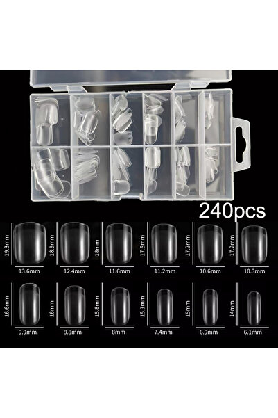 Choice 240 مربع 240 قطعة/صندوق أظافر نصف غير لامعة XXS أطراف أظافر لوزية تغطي...