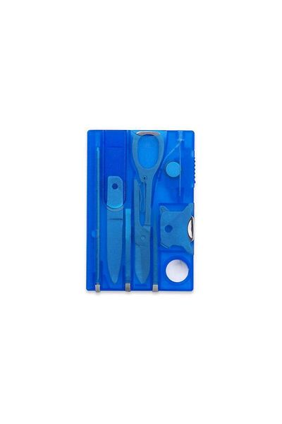 Choice Blue Multifunctional tool card Swiss tool card Office tool Letter opener screwdriver 9-piece outdoor