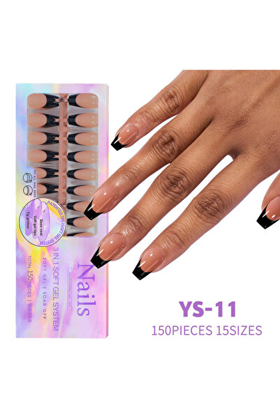 Choice 11 150 قطعة/صندوق أظافر صناعية فرنسية بدون ندبات قابلة للإزالة على شكل...