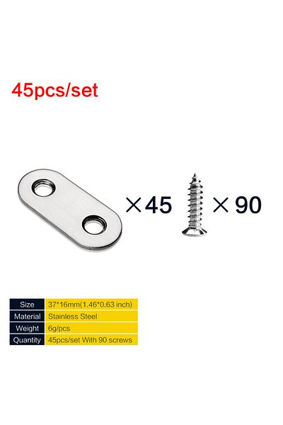 Choice 45pcs(90 Screws) 5/18/45 Pcs Flat Straight Corner Brace Plates with Fixing Screws Metal Joining Plat