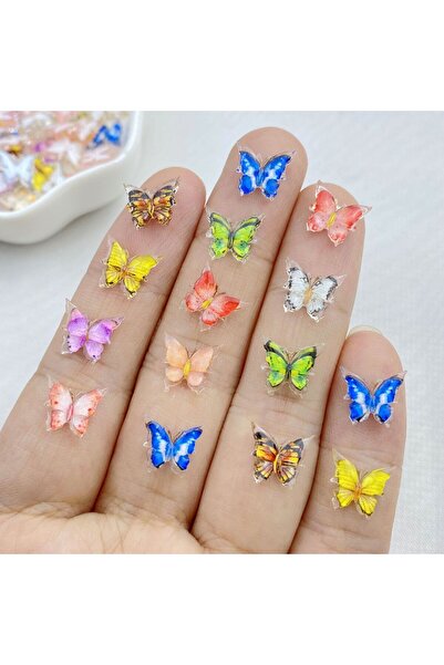 Choice Mixed 50Pcs New Cute Resin Small Sparkling Butterfly Free Shipping Fla...