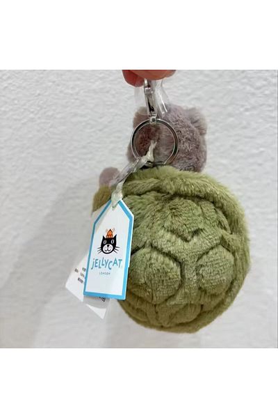 Choice A Original Jellycat Mr. Timmy Turtle Pendant Keychain Cute Girl Bag Doll Plush Toy Key Ring Cute Tu.