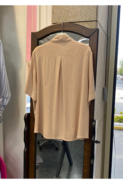 PERA MODA Kısa Kollu Salaş Viskon Gömlek