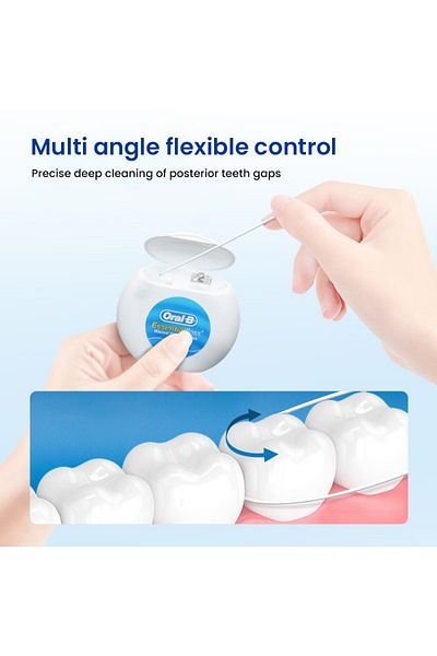 Choice Oral B Essential Mint Floss 50m Professional Dental Cleaning Floss Portable Wax Coating Dental Fl...