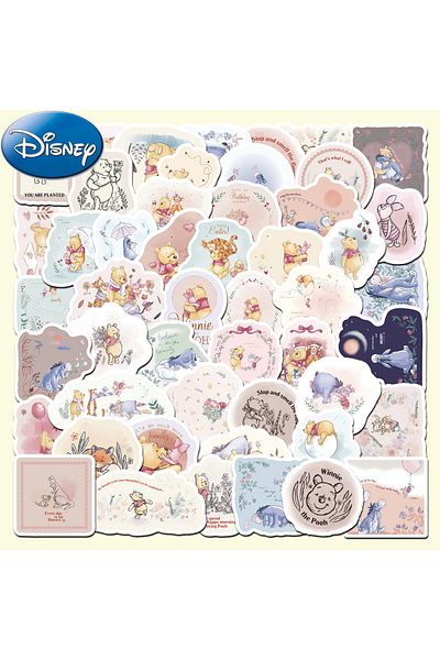 Miniso 50pcs 10/30/50pcs Disney Winnie The Pooh Cartoon Sticker Diy Phone Laptop Luggage Skateboard Graffit