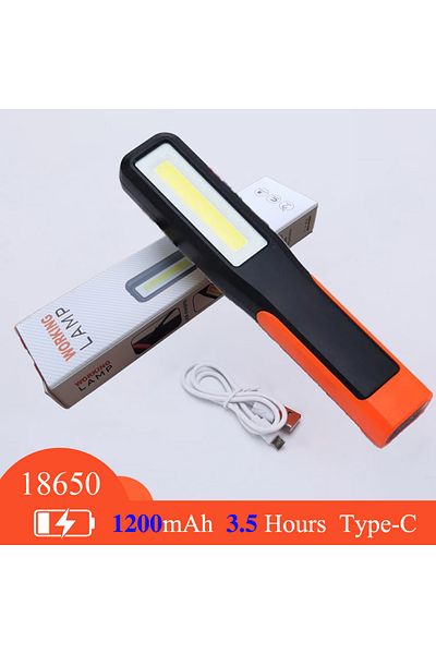 Unibrother Orange Portable COB LED Work Light Car Garage Mechanic Lamp Type-C Charging Flashlight Magnetic Torc