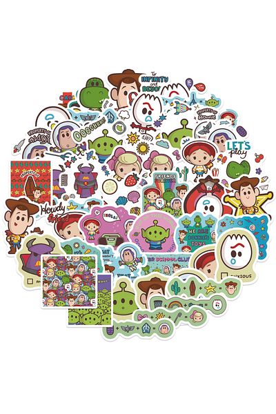Choice 50PCS 50PCS Disney Toy Story Stickers Movie Anime Cartoon Decal Skateboard Guitar Laptop Cute Kawaii