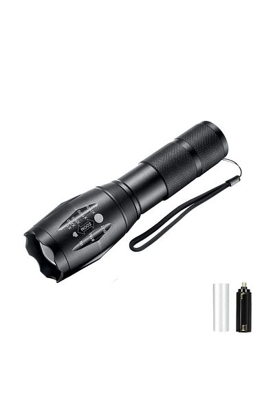 XIWANGFIRE Zoom 1pc-no Battery 1/2 Pack Rechargeable Led Flashlight, Zoomable Flashlights Al Alloy Portable Han