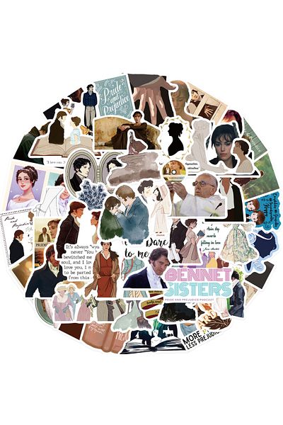 Choice 50PCS 50PCS New INS Pride And Prejudice Stickers Cartoon Creative Toys iPad Desk Car Chair Decoratio