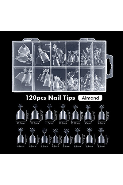 Choice 120 قطعة من أطراف الأظافر الصناعية الهلامية الناعمة نصف غطاء، أظافر قصيرة من اللوز، مثبتة مسبقًا، اضغط على الأظافر من أجل