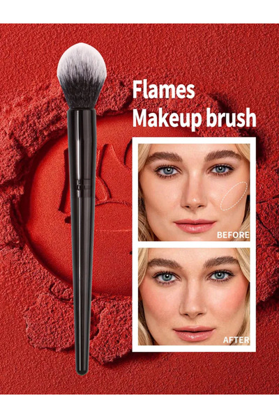 Choice فرشاة أحمر الخدود على شكل قلب خوخي أسود، بودرة أحمر الخدود، كريم أحمر الخدود السائل، فرش المكياج، مسطحة صغيرة دقيقة